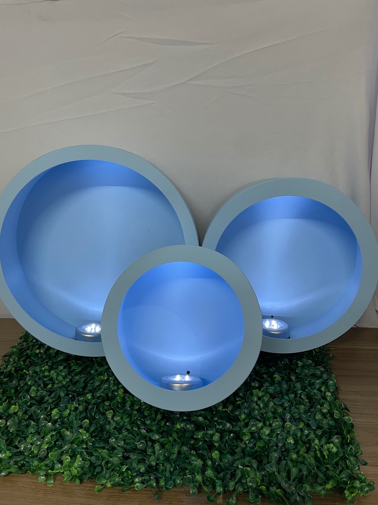 Trio nichos c/ Led infantil mdf miniatura 2