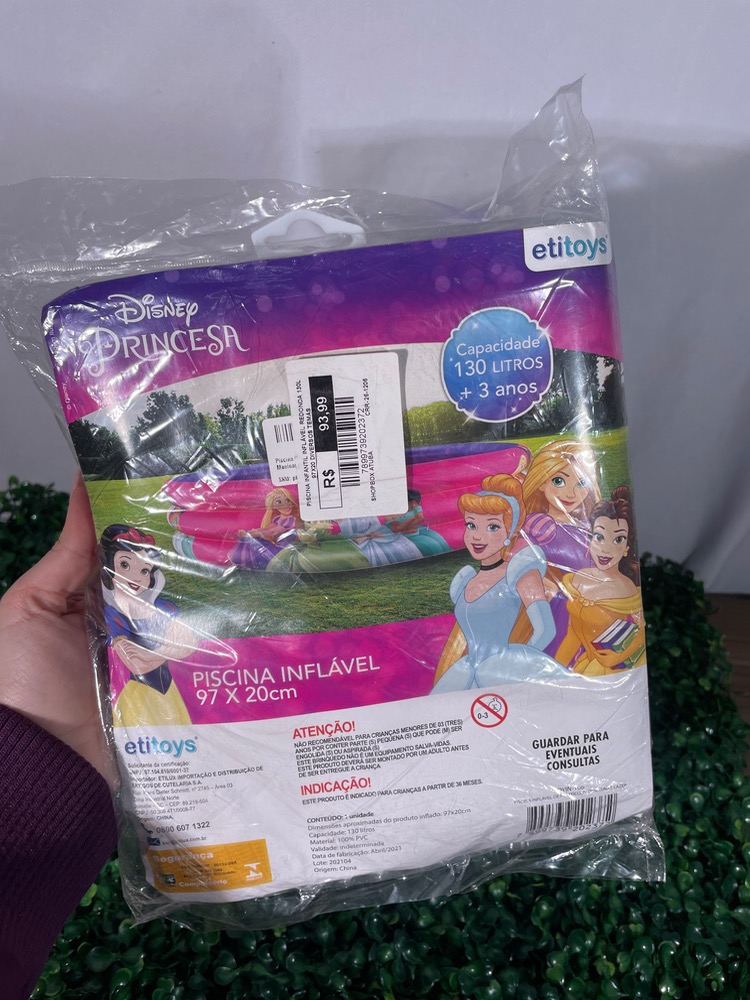 Piscina infantil inflável 130L 97x20 princesas