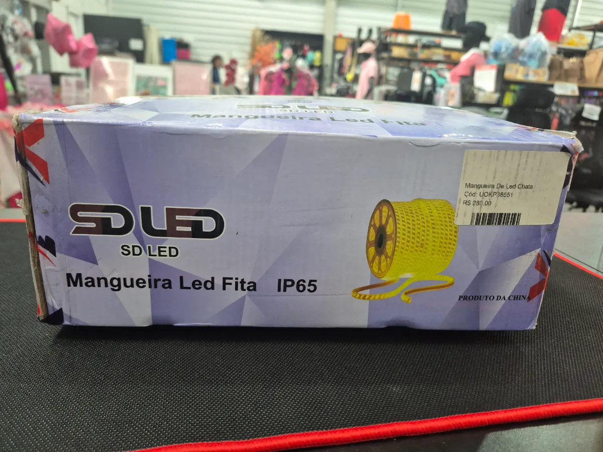 Mangueira de led fita 127v branco quente