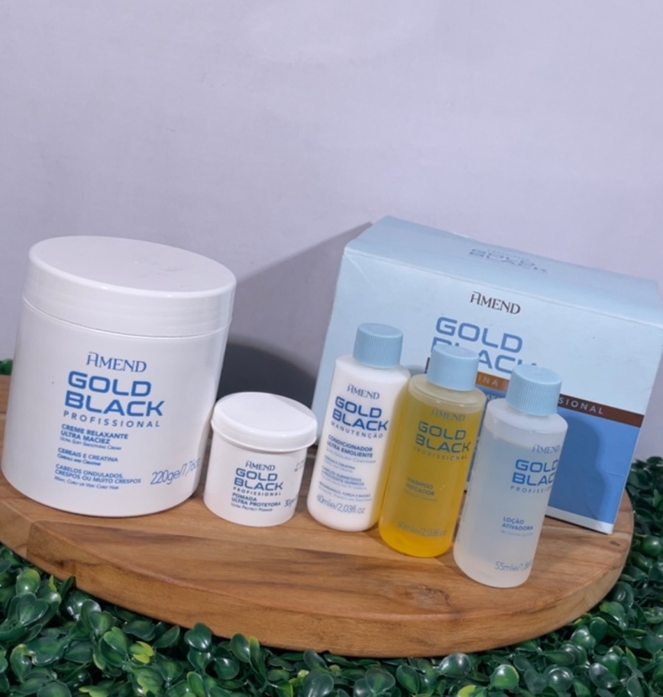 Kit Guanidina Amend Gold Black relaxamento Capilar