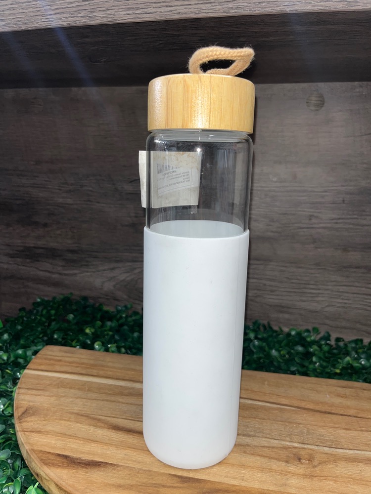 Garrafa de vidro 750ml com tampa bambu