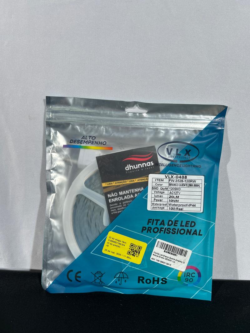 Fita de led branca quente amarela 10 metros 1