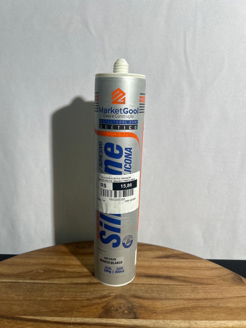 Silicone acético vedação transparente branco 280g 1